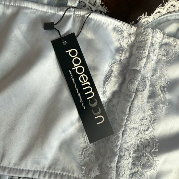 NWT Papermoon Letty Lace Corset Top Lace Bustier Y2K Coquette Blue Size Medium - Picture 5 of 5